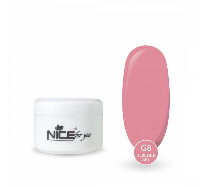 Гель для наращивания Nice for you Builder gel G-8 Lolly pop Ярко-розовый 15 г
