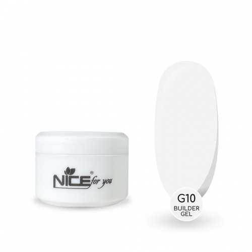 Гель для наращивания Nice for you Builder gel G10 White Белый 15 г