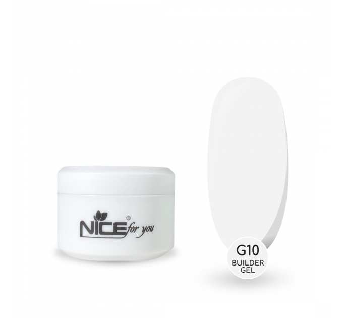 Гель для наращивания Nice for you Builder gel G10 White Белый 15 г