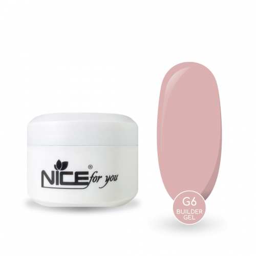 Гель для наращивания Nice for you Builder gel G-6 Natural Pink Розовый нюд 50 г