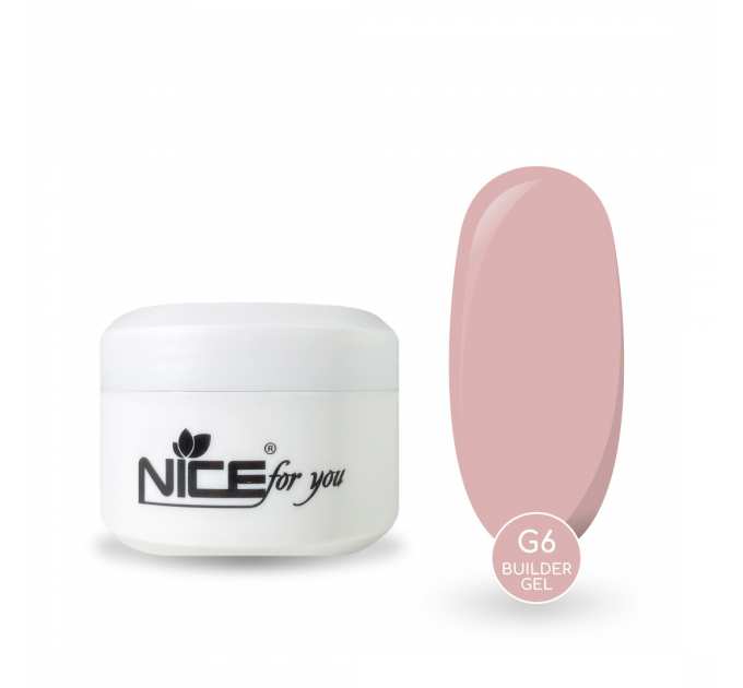 Гель для наращивания Nice for you Builder gel G-6 Natural Pink Розовый нюд 50 г