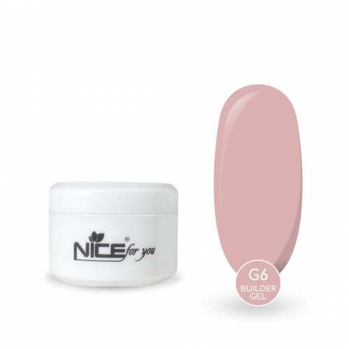 Гель для наращивания Nice for you Builder gel G-6 Natural Pink Розовый нюд 15 г