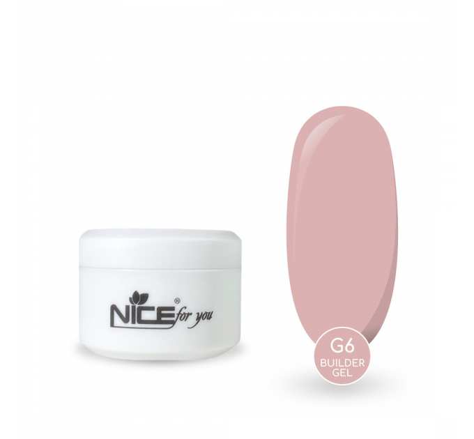 Гель для наращивания Nice for you Builder gel G-6 Natural Pink Розовый нюд 15 г