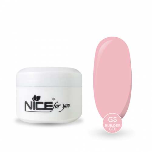 Гель для наращивания Nice for you Builder gel G-5 Ice pink Холодный розовый 50 г