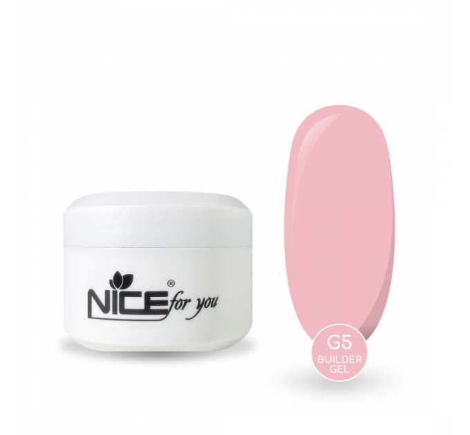 Гель для наращивания Nice for you Builder gel G-5 Ice pink Холодный розовый 50 г