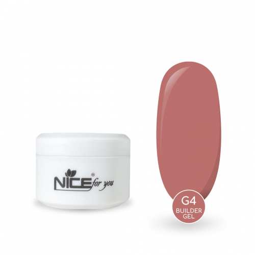 Гель для наращивания Nice for you Builder gel G-4 Pink tan Темно-розовый 15 г