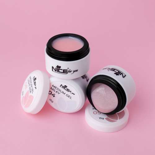 Набор гелей для наращивания Nice for you Medium gels с шимером