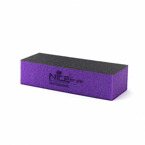 Баф трехсторонний брусок Nice for you 100/180 Фиолетово-серый