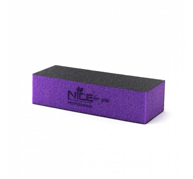 Баф трехсторонний брусок Nice for you 100/180 Фиолетово-серый
