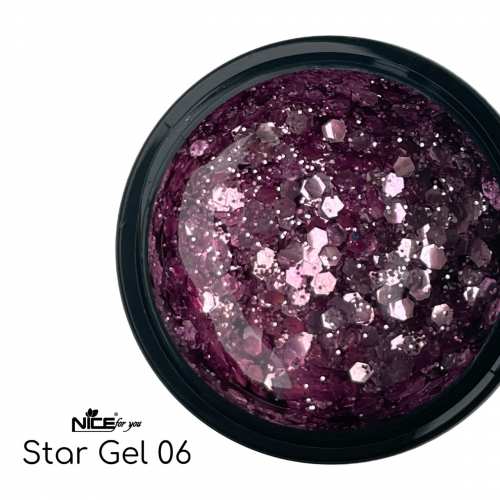 Стар гель Nice for you Star gel №06 Светло-фиолетовый 5 г