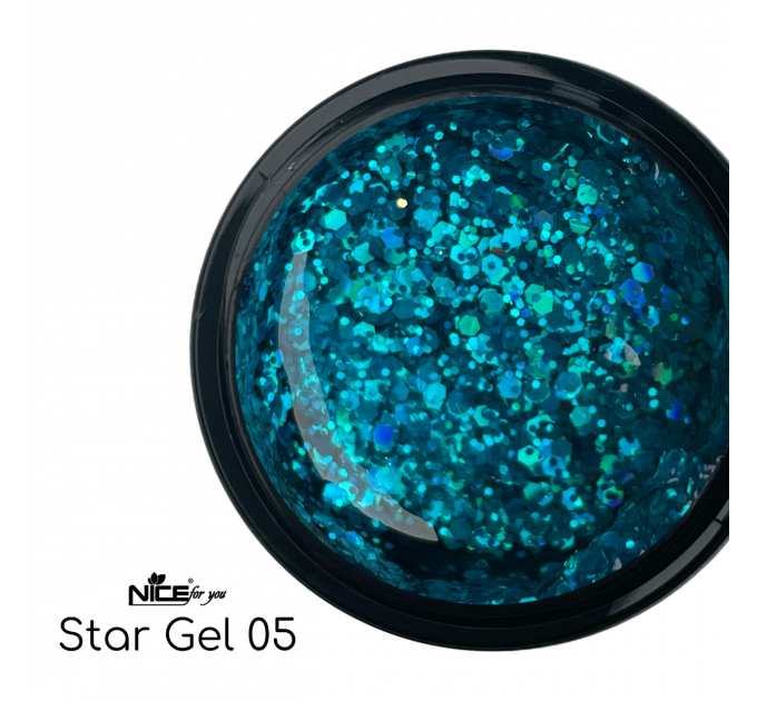 Стар гель Nice for you Star gel №05 Морская волна 5 г