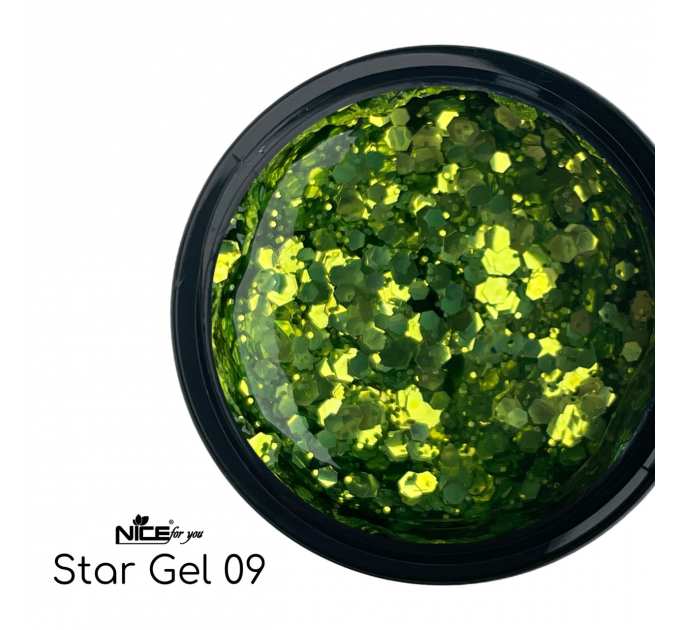 Стар гель Nice for you Star gel №09 Салатовый 5 г