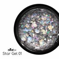 Стар гель Nice for you Star gel №01 Серебристый 5 г