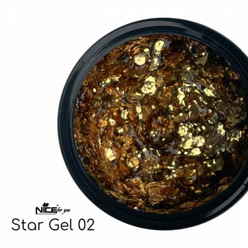 Стар гель Nice for you Star gel №02 Золотистый 5 г