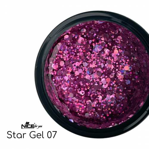 Стар гель Nice for you Star gel №07 Розовый 5 г