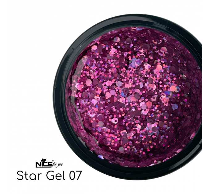 Стар гель Nice for you Star gel №07 Розовый 5 г