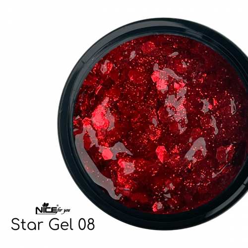 Стар гель Nice for you Star gel №08 Красный 5 г