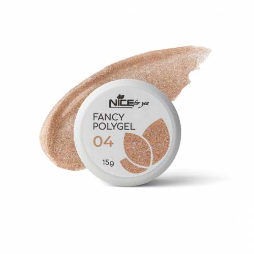 Светоотражающий полигель Nice for you Fancy polygel №4 Shiny champagne Шампань 15 г