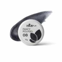 Светоотражающий полигель Nice for you Fancy polygel №8 Awesome black Черный 15 г