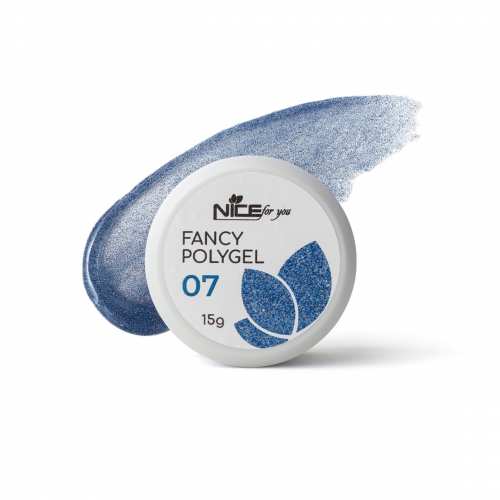 Светоотражающий полигель Nice for you Fancy polygel №7 Fantastic navy Темно-синий 15 г