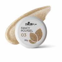 Светоотражающий полигель Nice for you Fancy polygel №3 Delicate goldy Золотистый 30 г
