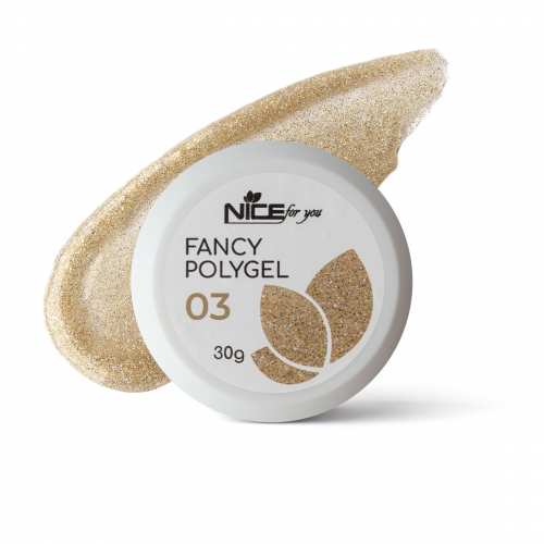Светоотражающий полигель Nice for you Fancy polygel №3 Delicate goldy Золотистый 30 г