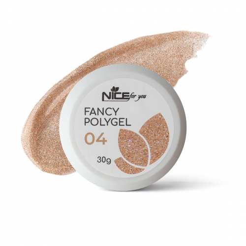 Светоотражающий полигель Nice for you Fancy polygel №4 Shiny champagne Шампань 30 г