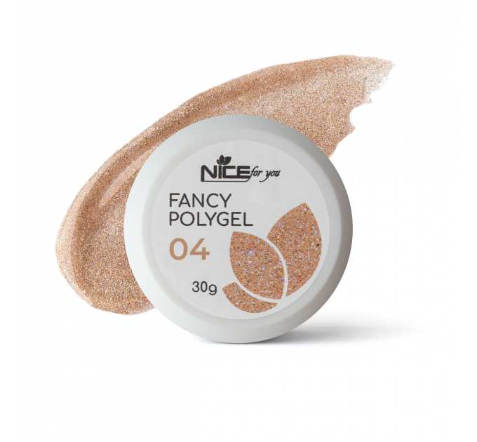 Светоотражающий полигель Nice for you Fancy polygel №4 Shiny champagne Шампань 30 г