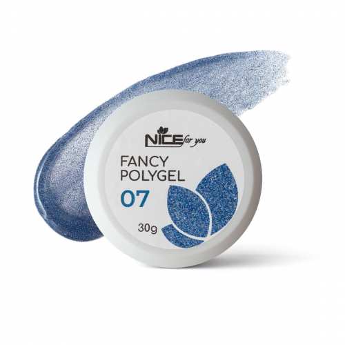 Светоотражающий полигель Nice for you Fancy polygel №7 Fantastic navy Темно-синий 30 г