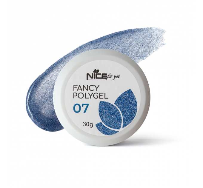 Светоотражающий полигель Nice for you Fancy polygel №7 Fantastic navy Темно-синий 30 г