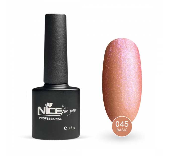 Гель-лак Nice for you Основная №045 Светло-розовый с блестками 8.5 г