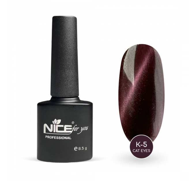 Гель-лак Nice for you Cat Eyes К-5 Баклажановый 8.5 г