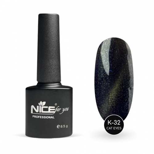Гель-лак Nice for you Cat Eyes К-32 Оливковый 8.5 г