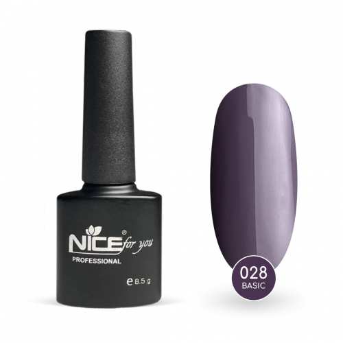 Гель-лак Основная Nice for you №028 Фиолетовый нюд 8.5 г