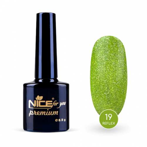 Гель-лак Nice for you Reflex №19 Светоотражающий Салатовый 8.5 г