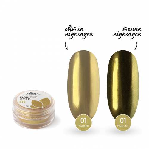Зеркальная пудра Nice for you №01 Золотистая 1 г