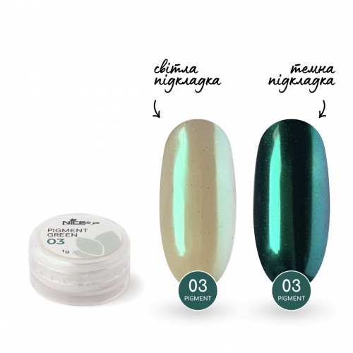 Зеркальная пудра Nice for you №03 Зеленая 1 г