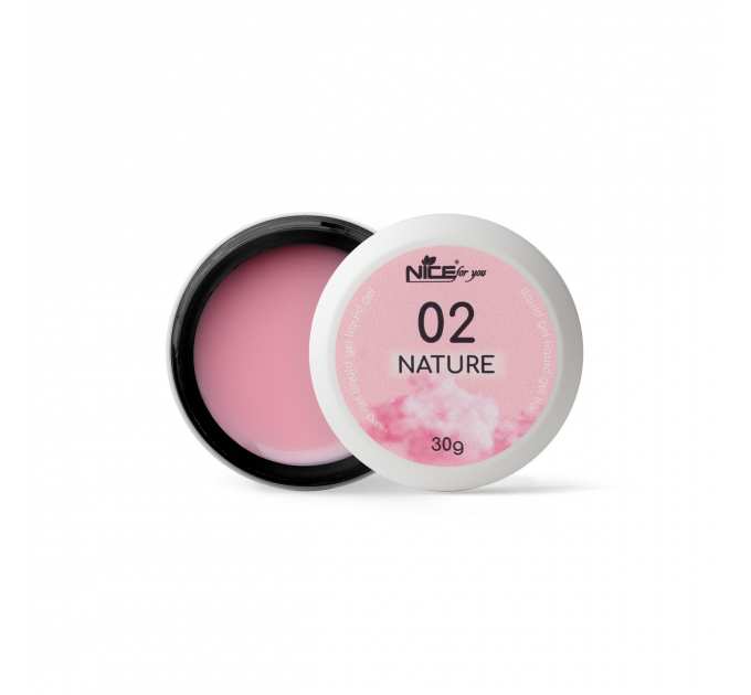 Жидкий гель Nice for you Liquid gel Nature Cloudy pink №02 Светло-розовый 30 г