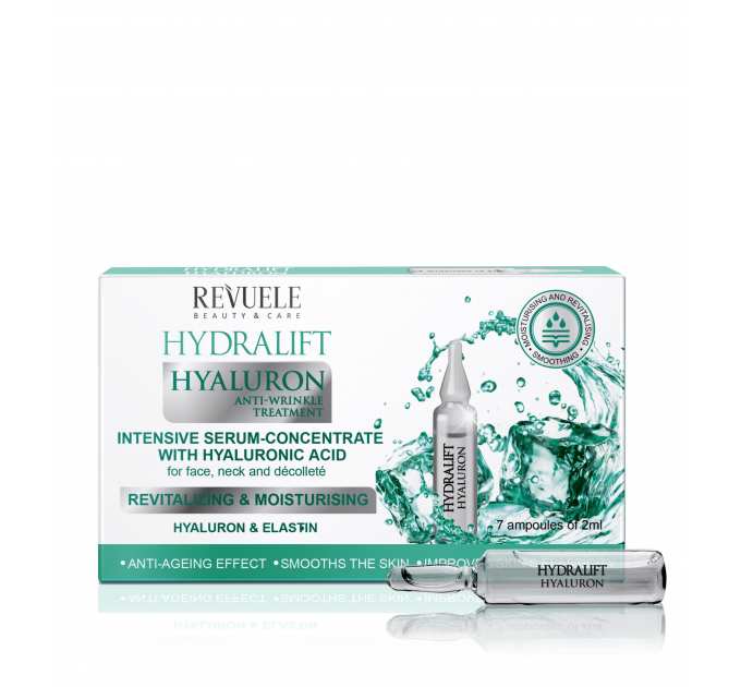 REVUELE Ampoules Сироватка-концентрат З ГІАЛУРОНОВОЮ КИСЛОТОЮ для обличчя, шиї та декольте 7х2 мл