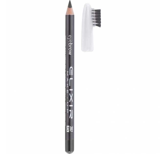 Олівець для брів Elixir Silky Eye Pencil Black тон 207