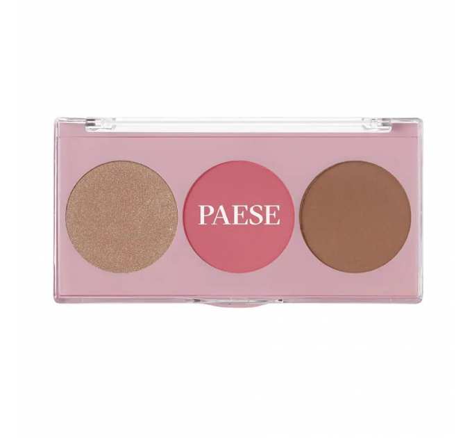 Контурна палітра Paese 3в1 Хайлайтер+рум'яна+бронзер Contour Palette 8г