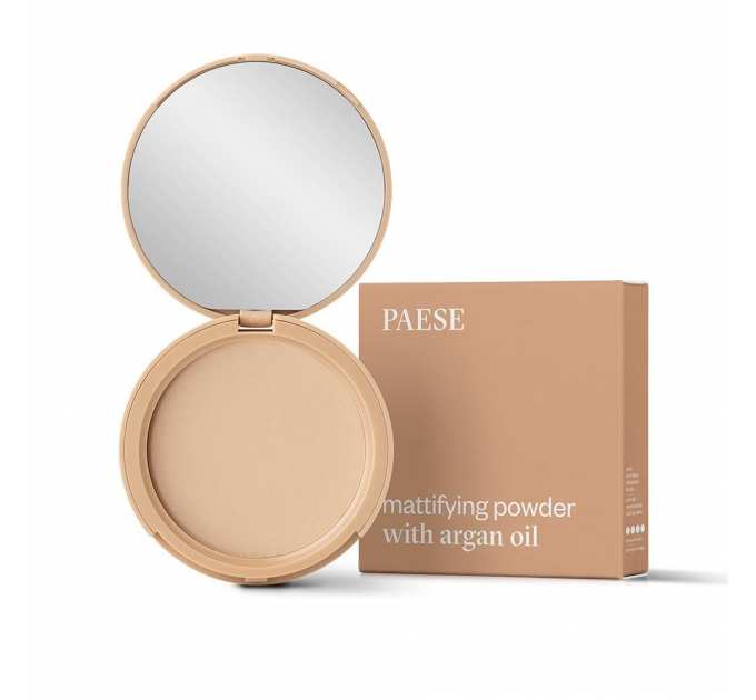 Пудра Paese компактна матуюча Argan Oil 02 Light Beige 8г