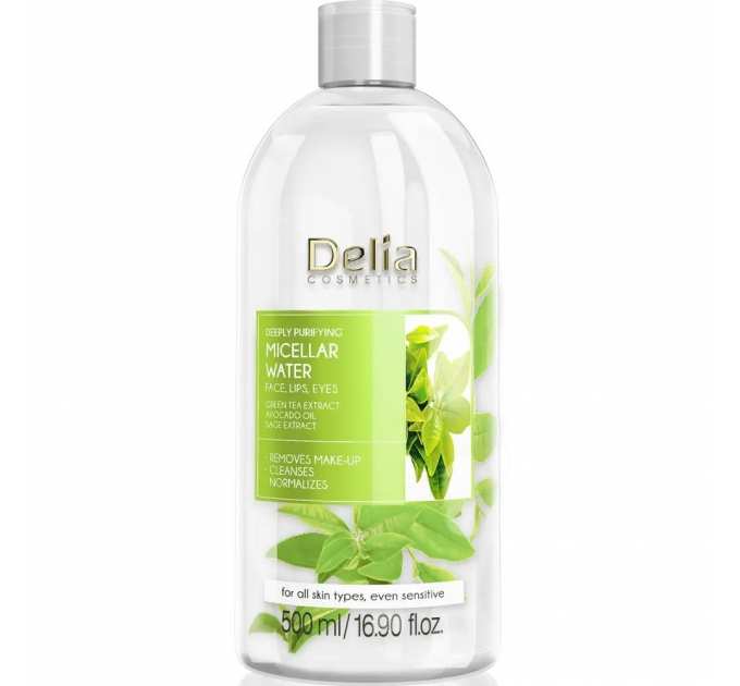 Глибоко очищувальна міцелярна вода з екстрактом зеленого чаю Delia Cosmetics Green Tea Extract Micellar Water 500 мл