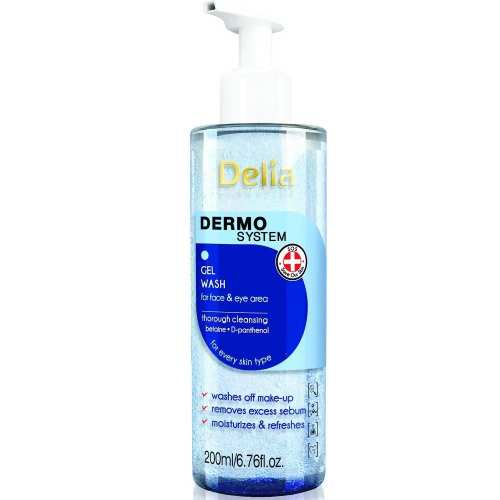 Гель для вмивання обличчя та області навколо очей Delia Dermo System Gel Wash For Face &amp; Eye Area 200 мл