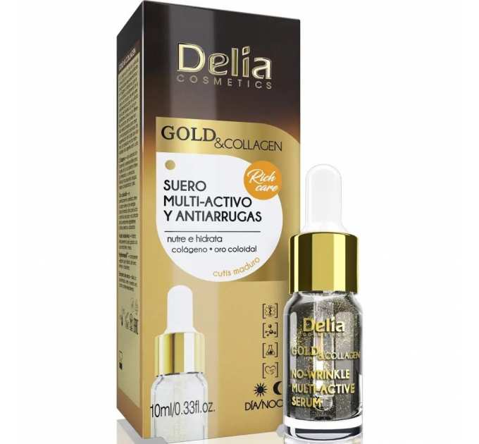 Сироватка проти зморшок Delia Gold & Collagen No-Wrinkle Multi-Active Serum 10 мл