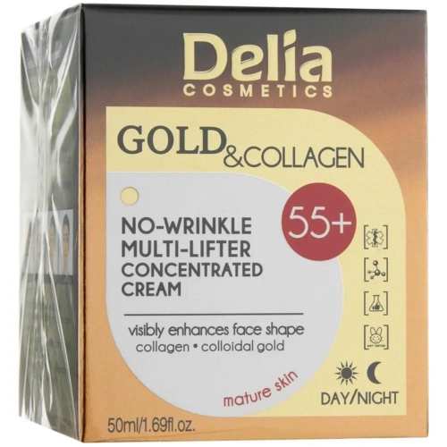 Крем-концентрат проти зморшок 55+ Delia Gold &amp; Collagen No-Wrinkle Multi-Lifter Concentrated Cream 50 мл