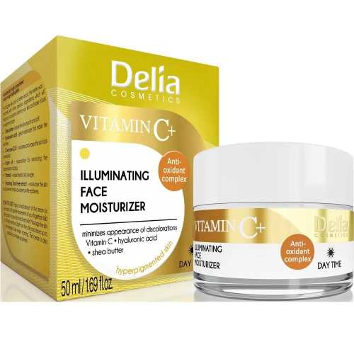 Зволожуючий крем-ілюмінатор для обличчя Delia VITAMIN C+ 50 мл