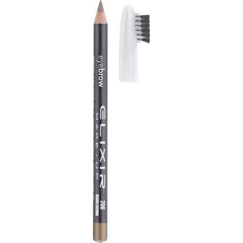 Олівець для брів Elixir Silky Eye Pencil Warm Brown тон 206