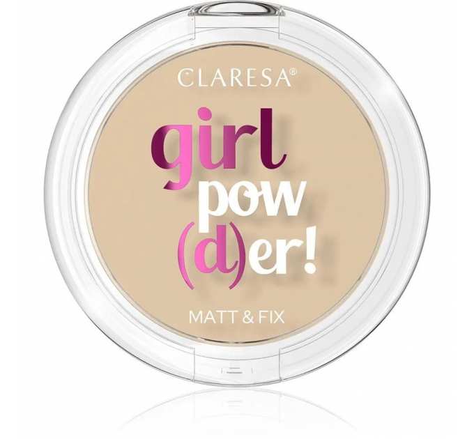 Пудра для обличчя Claresa компактна з природним матовим ефектом Girl Powder тон 01 Natural Beige