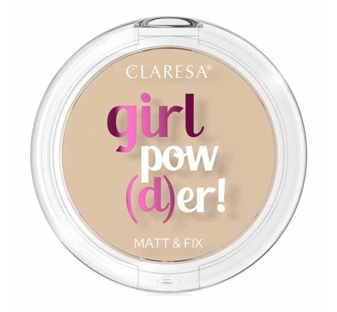 Пудра для обличчя Claresa компактна з природним матовим ефектом Girl Powder тон 01 Translucent